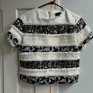 Black, gold, silver and cream Sequin Top